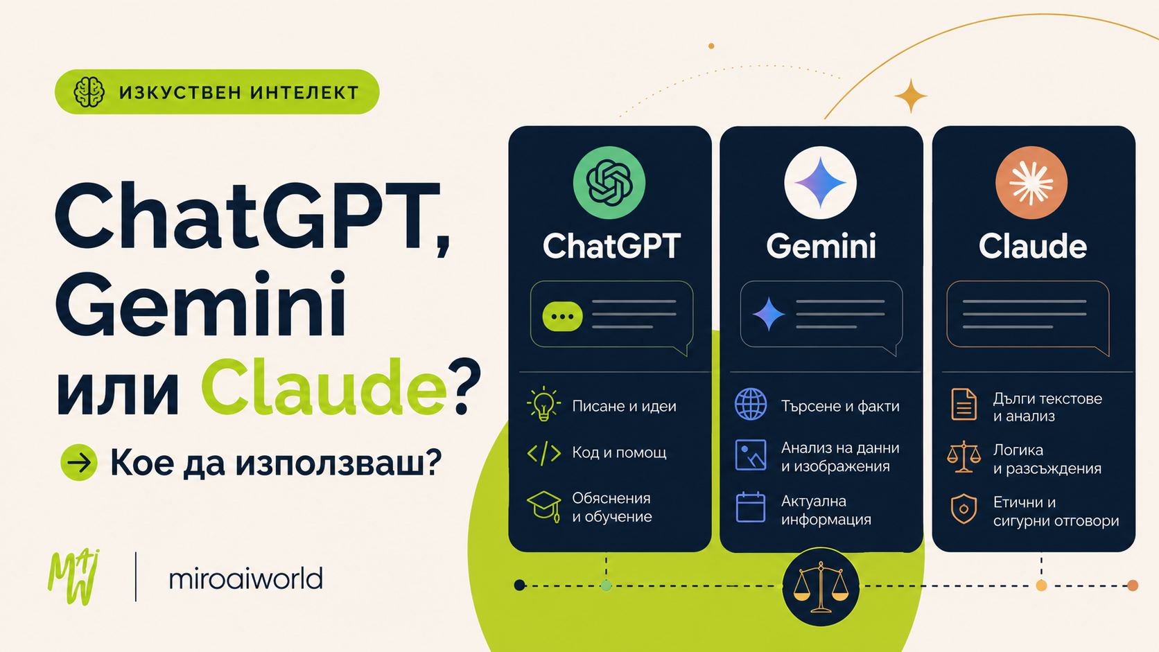 ChatGPT, Gemini или Claude: кое да използваш и за какво